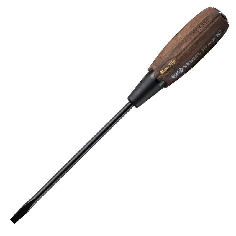 Vessel Tools Wood-Compo Tang-Thru Slotted Screwdriver, 6 x 150mm – VL 330S6150