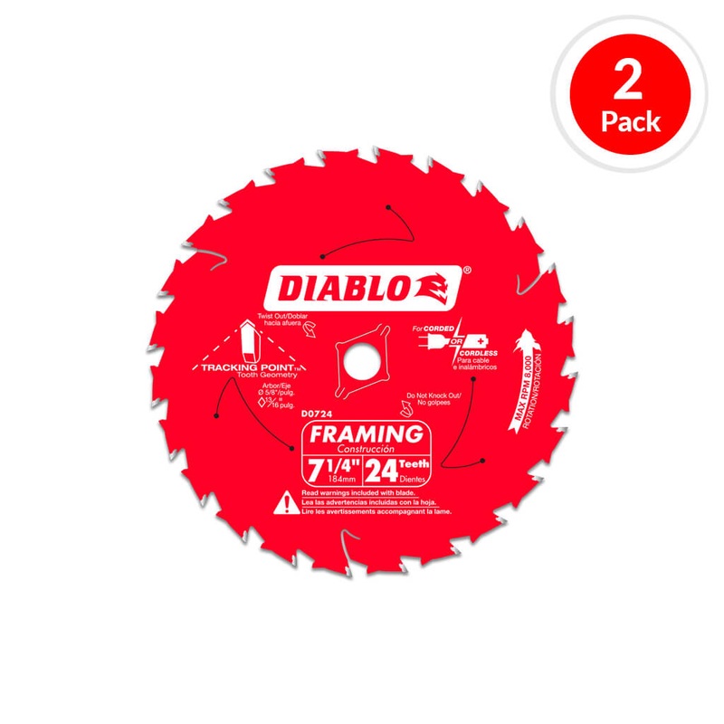 DIABLO PROMO D0724PX WOOD SAW BLADE 7-1/4 X 5/8 X 24T 2PK