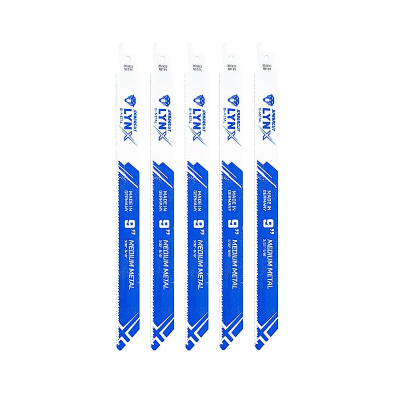 Sabercut Lynx 9 in. x 18TPI BiM Reciprocating Saw Blade For Medium Thickness Metal (5-Pack)