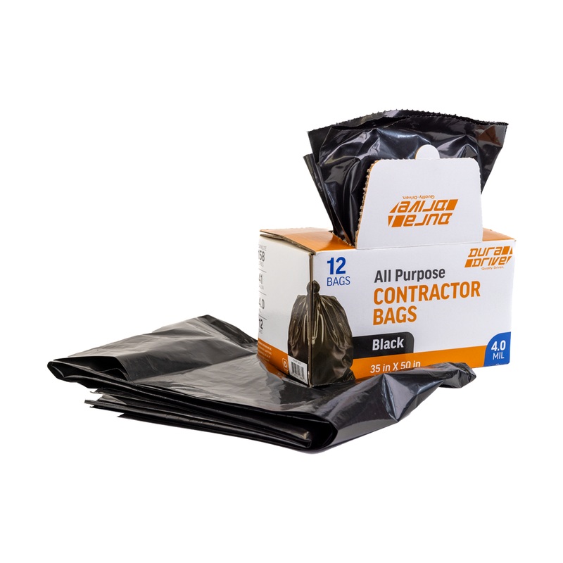 DuraDrive 158 L 4.0 mil Black Garbage Bag (12 Pack)
