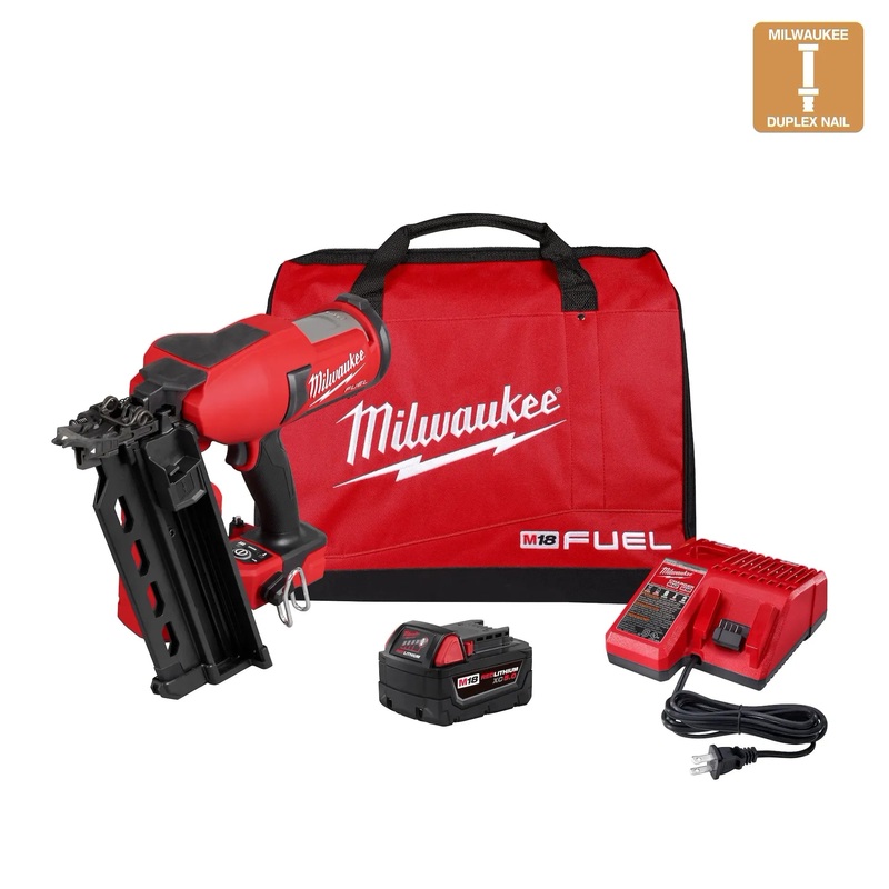 Milwaukee 2844-21 4 Nails/Second 800 Nails/Charge 2-7/8 in, 3-5/8 in, 0.131 in Cordless Duplex Naile