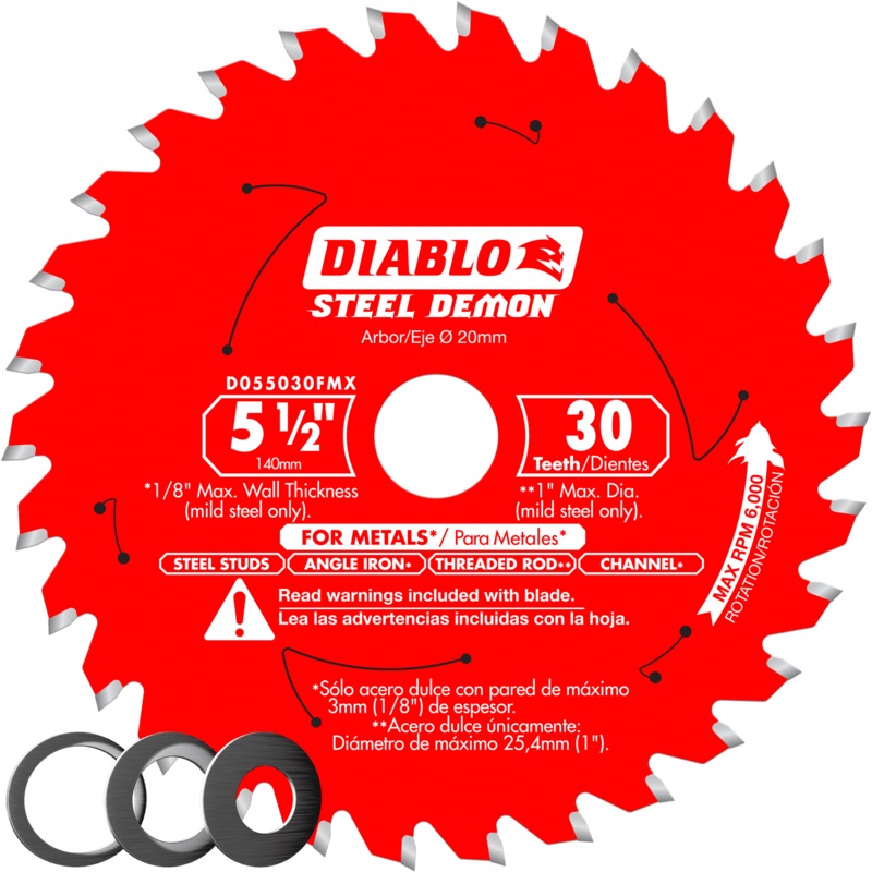 Diablo Tools D055030FMX 5-1/2 in 20 mm 6000 rpm Saw Blade