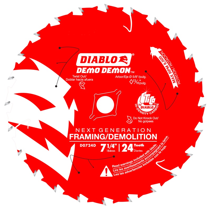 Diablo Tools D0724DA 7-1/4 in 5/8 in 8000 rpm Saw Blade