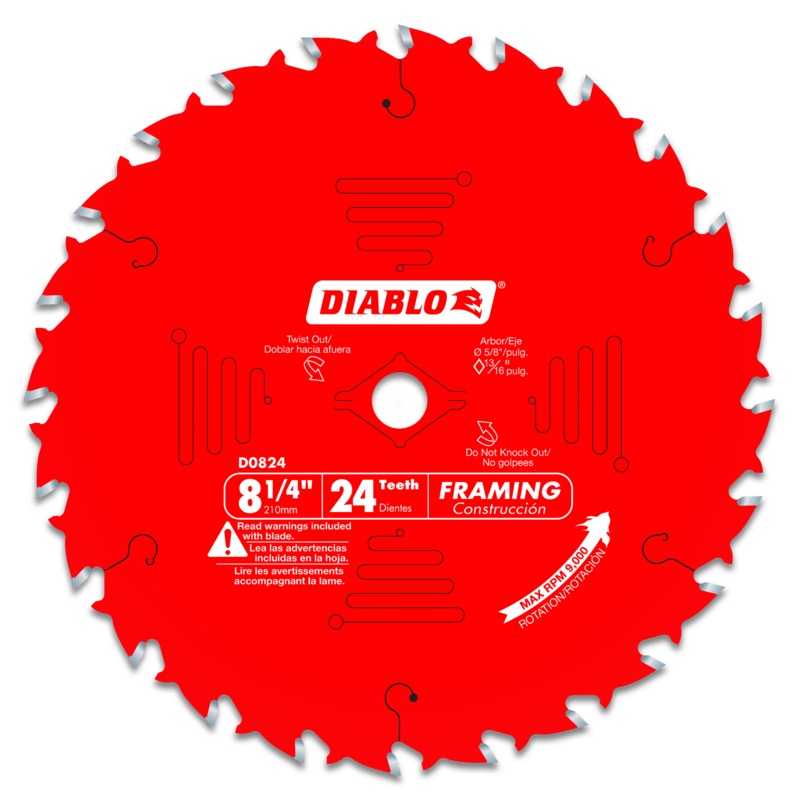 Diablo Tools D0824X 8-1/4 in 5/8 in 8000 rpm Saw Blade