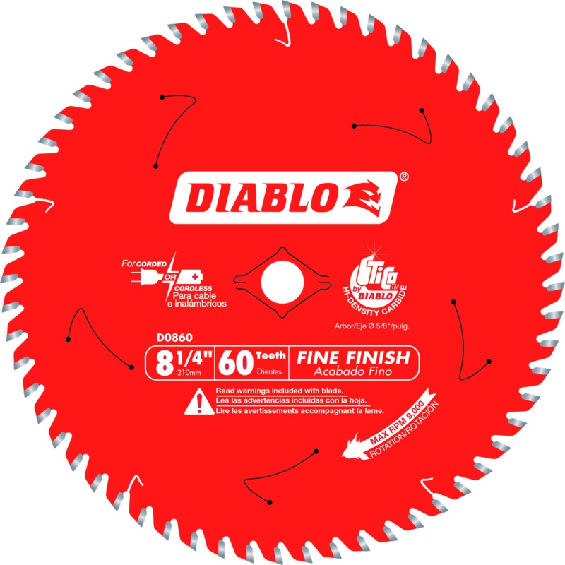 Diablo Tools D0860X 8-1/4 in 5/8 in 9000 rpm Saw Blade