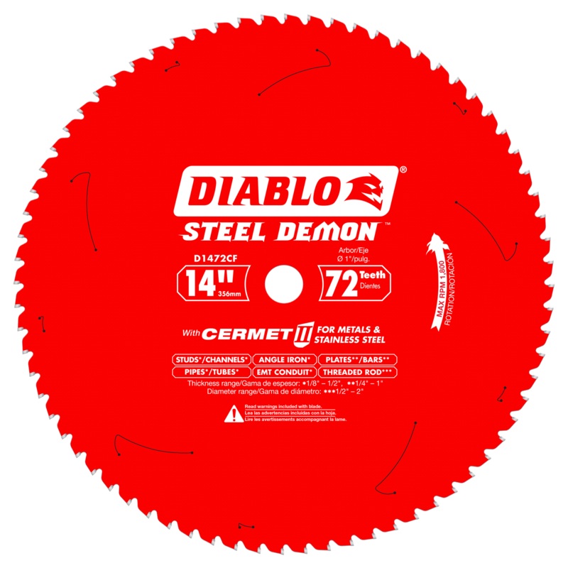 Diablo Tools D1472CF 14 in 1 in 1800 rpm Saw Blade
