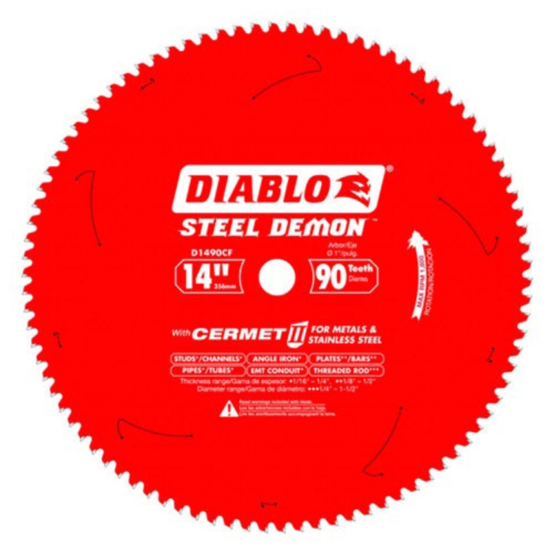Diablo Tools D1490CF 14 in 1 in 1800 rpm Saw Blade