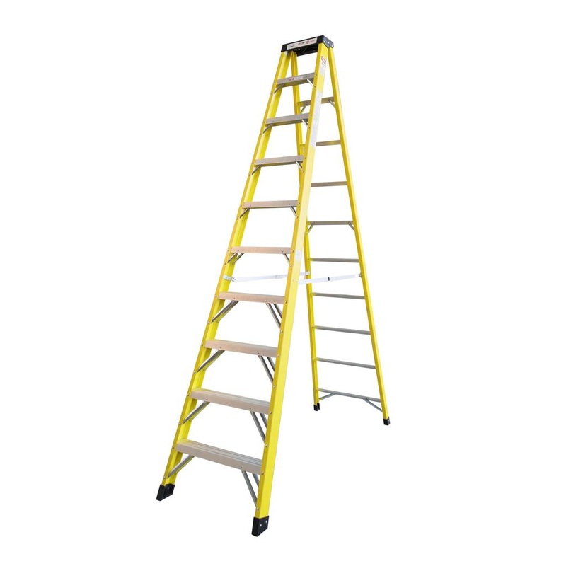DuraDrive 10 ft. Fiberglass Step Ladder, 300 Lbs. Grade 1A
