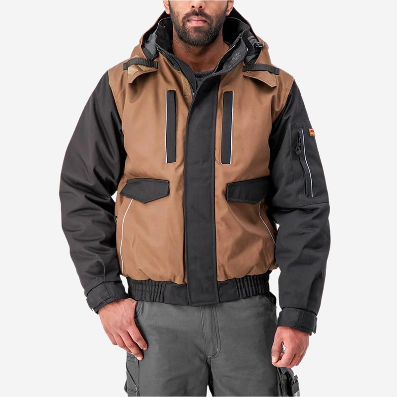 DuraDrive Tradesman Two Tone Hooded Jacket Timber-Black