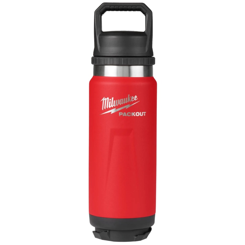 Milwaukee 48-22-8396R PACKOUT 24 oz 18/8 Stainless Steel Red Insulated Bottle with Chug Lid