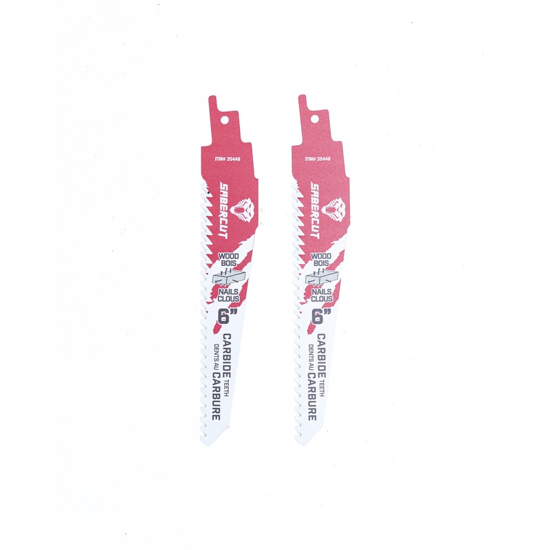 Sabercut Red Label 6 in. Wood With Nails Reciprocating Saw Blade (2-Pack)