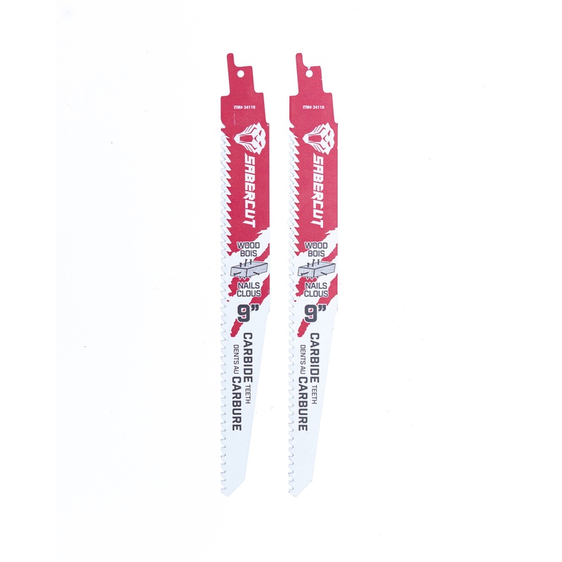 Sabercut Red Label 9 in. Wood With Nails Carbide Reciprocating Saw Blade (2-Pack)