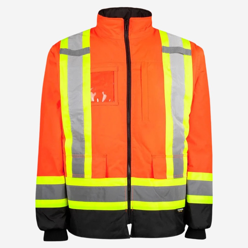 Terra Small/Medium/Large/X-Large/2X-Large/3X-Large Black/Orange 100% Polyester with PU Coating Insulated Waterproof Jacket