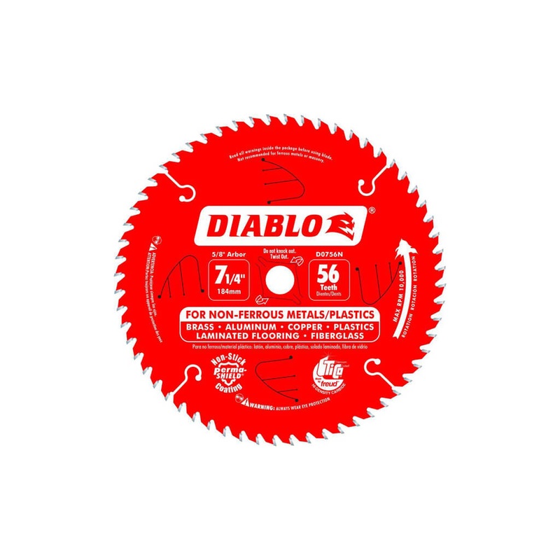 Freud Diablo D0756N 7-1/4 in. 56-Tooth Super Density Micro-Grain Carbide Tipped Aluminum Cutting Saw Blade