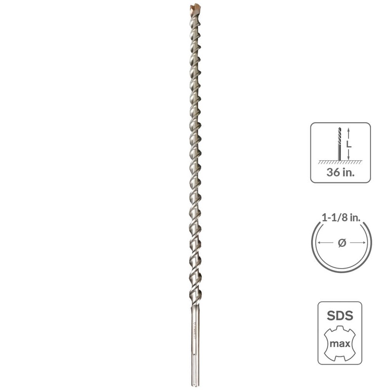 SaberCut 1-1/8 in 36 in Carbide Tipped 6-Cutter Hammer Drill Bit