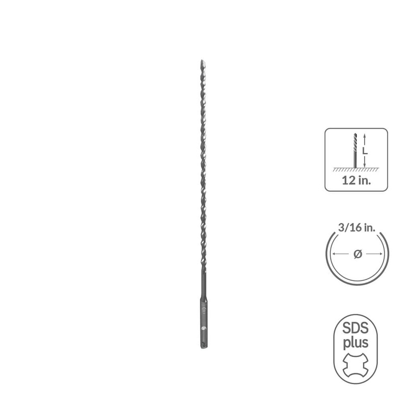 SaberCut 3/16 in 12 in Carbide Tipped 2-Cutter Drill Bit
