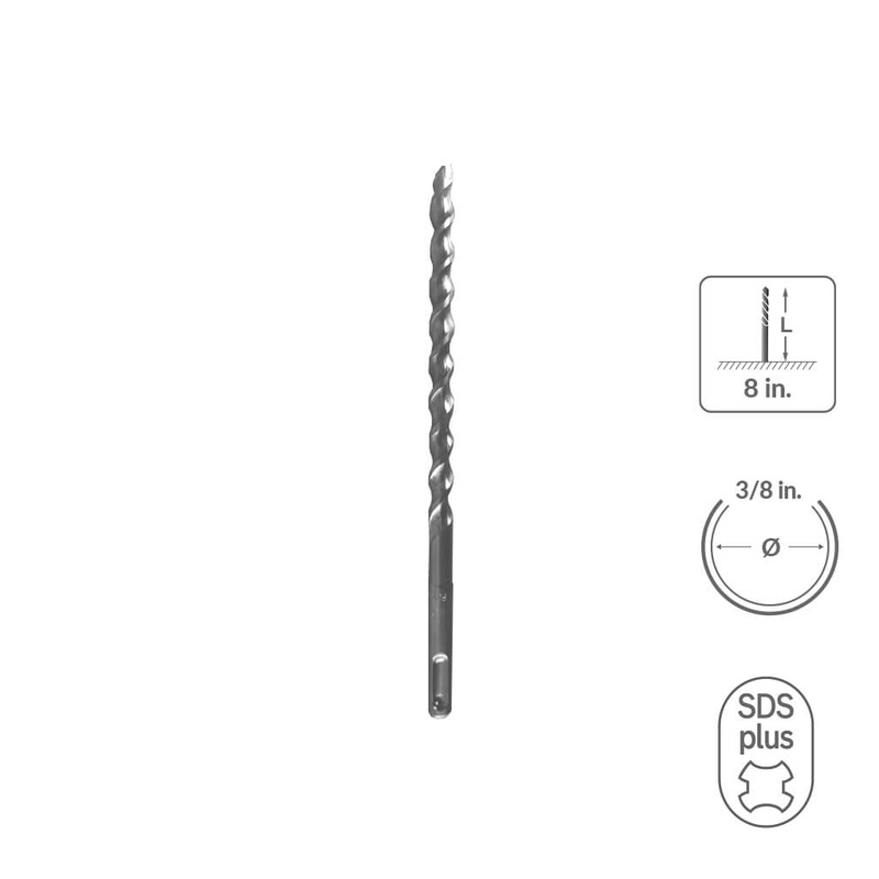 SaberCut 3/8 in 8 in Carbide Tipped 2-Cutter Drill Bit