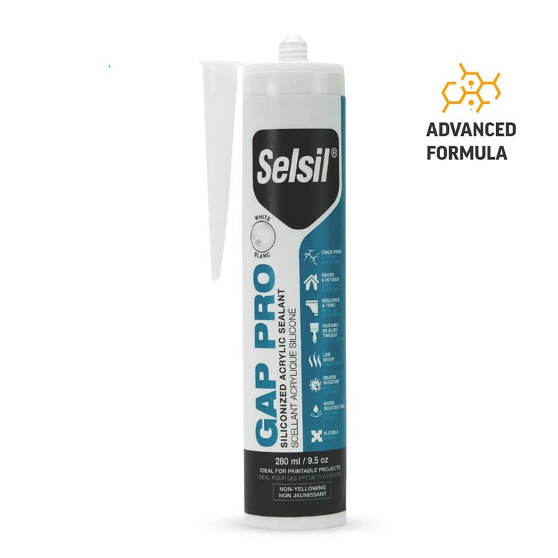 Selsil Gap Pro 280 ml White Siliconized Acrylic Latex Caulk