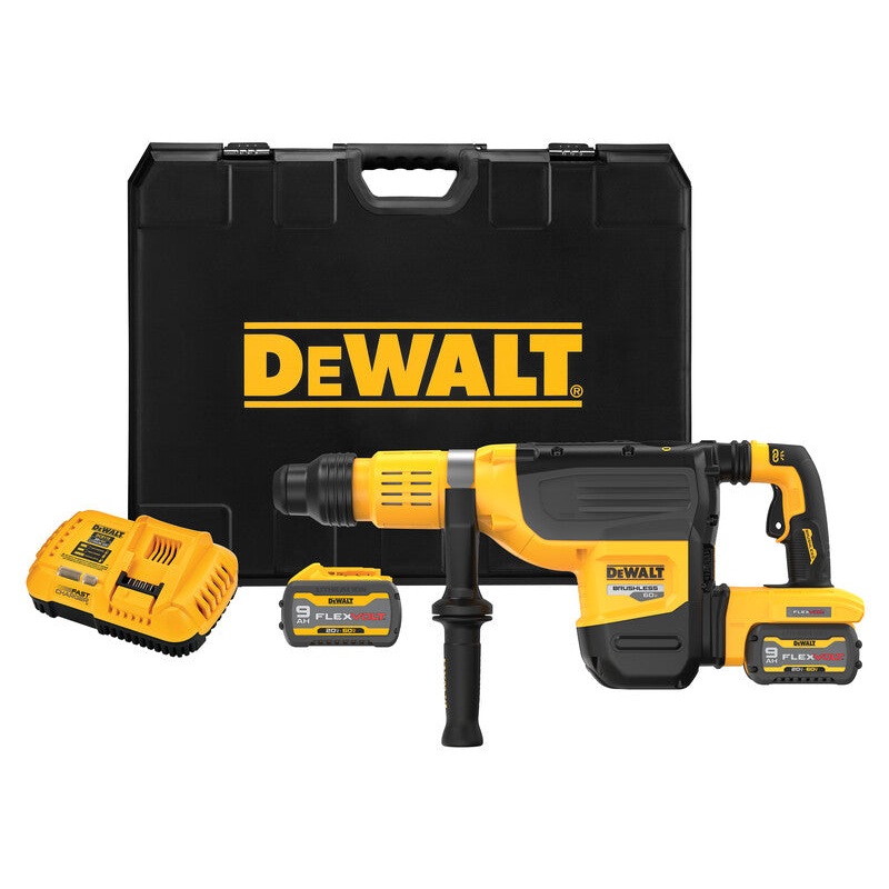 DEWALT DCH775X2 60V MAX SDS MAX HAMMER KIT 2 W/ 2 BATTERIES (9AH), CHARGER AND KIT BOX