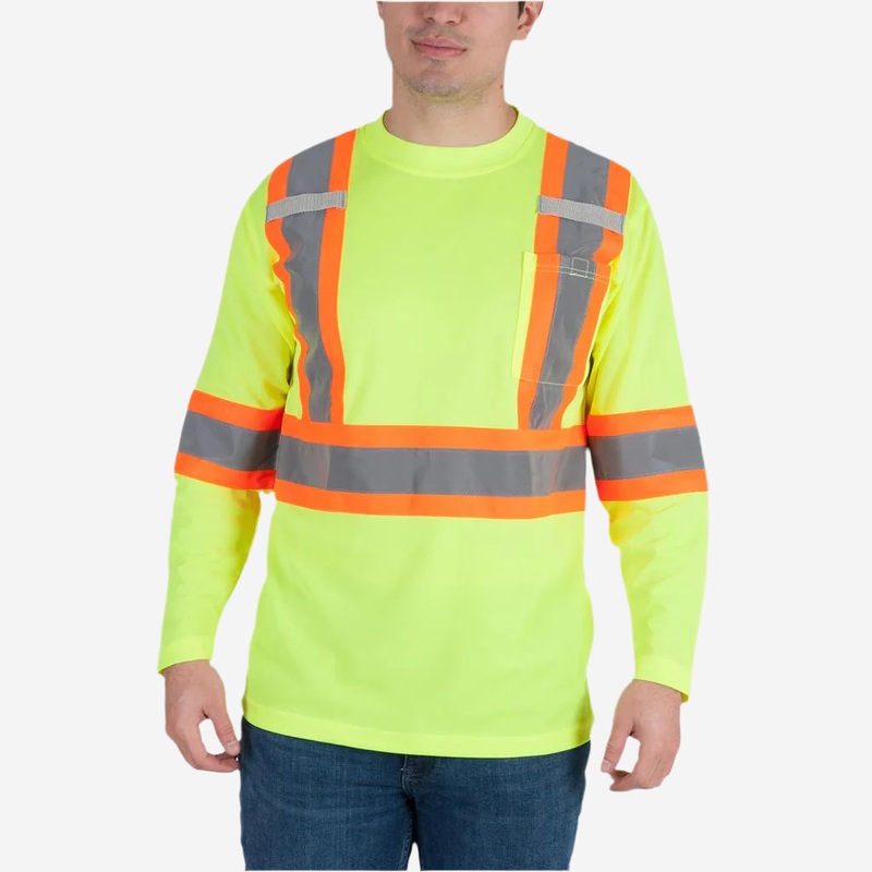 DuraDrive Hi-Vis Lime Yellow Long Sleeve Cooling Safety T-Shirt