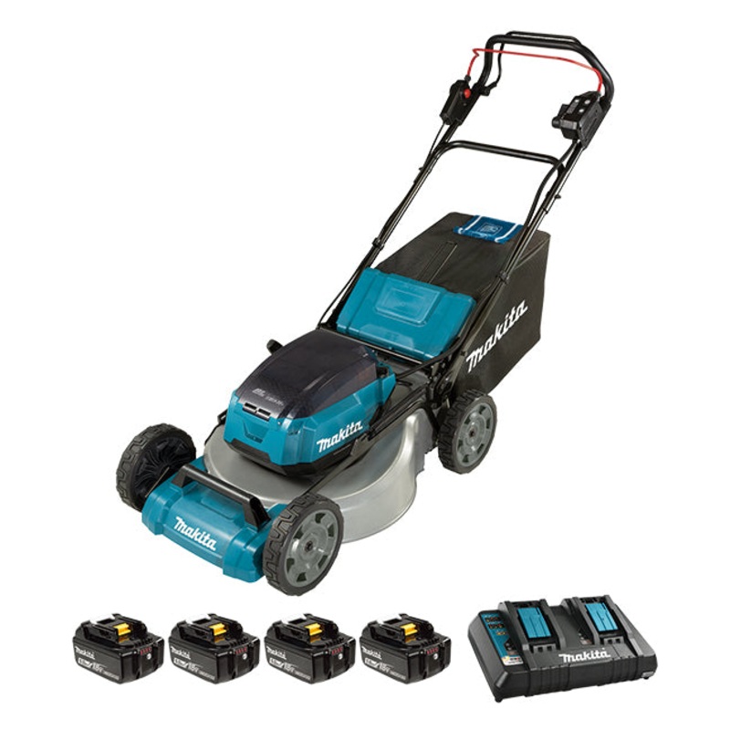 Makita DLM536PT4 36V(18Vx2) LXT Brushless 21 Inches Self Propelled STEEL DECK Lawn Mower, 5.0Ah x 4 Kit