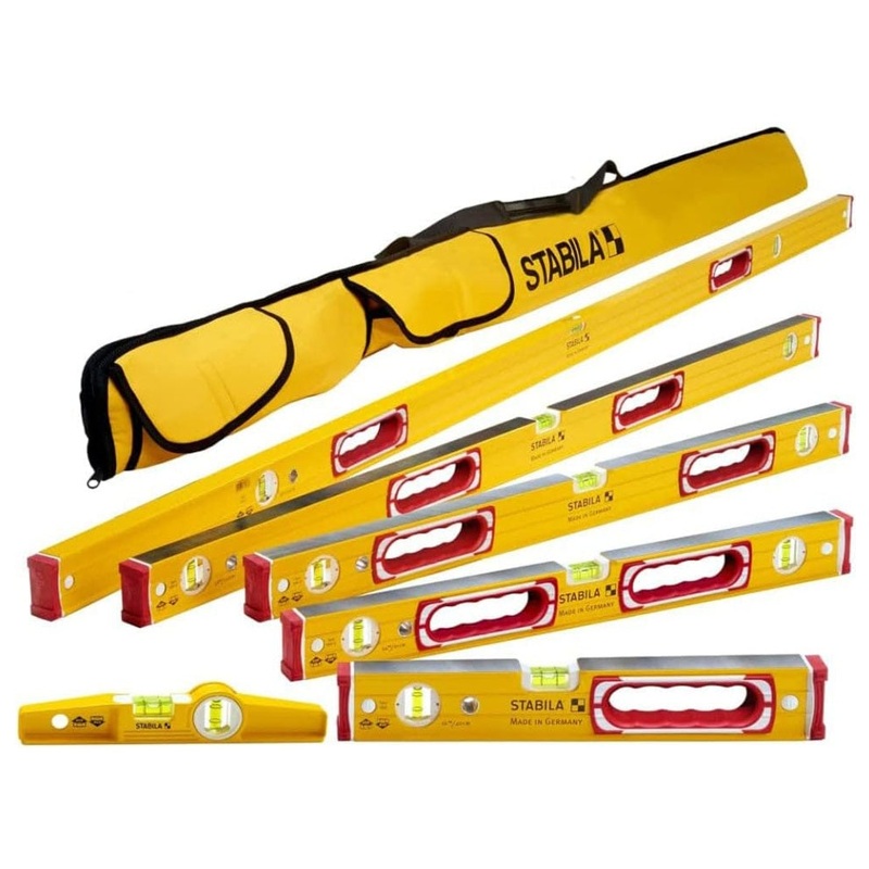 STABILA 78396 TYPE 96 MAGNETIC 6 LEVEL SET (78IN, 48IN, 32IN, 24IN, 16IN, TORPEDO & CARRYING CASE