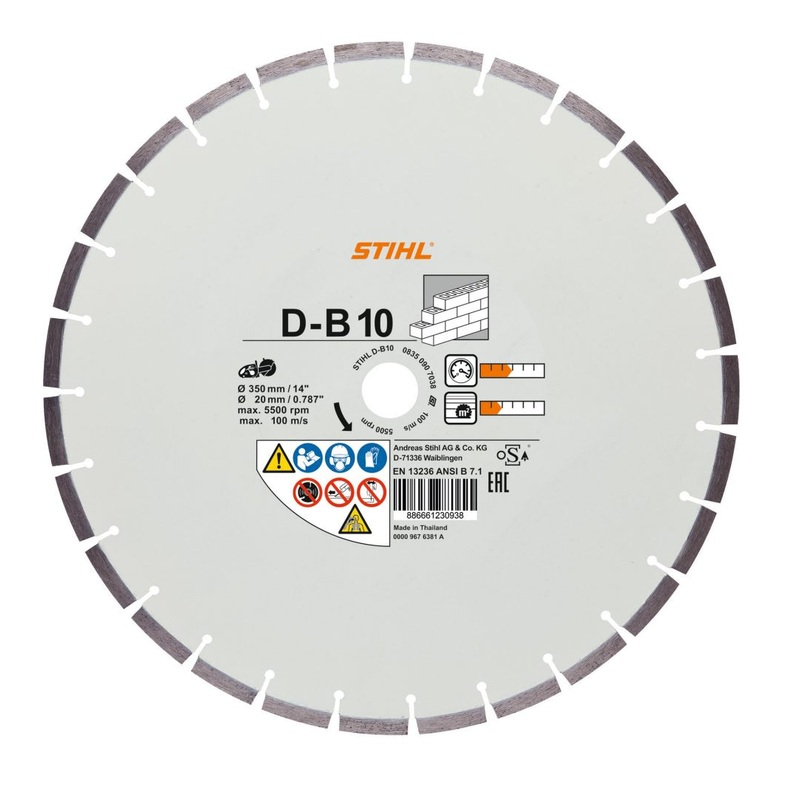STIHL 08350907040 D-B10 14 Inches X 20MM DIAMOND CONCRETE BLADE
