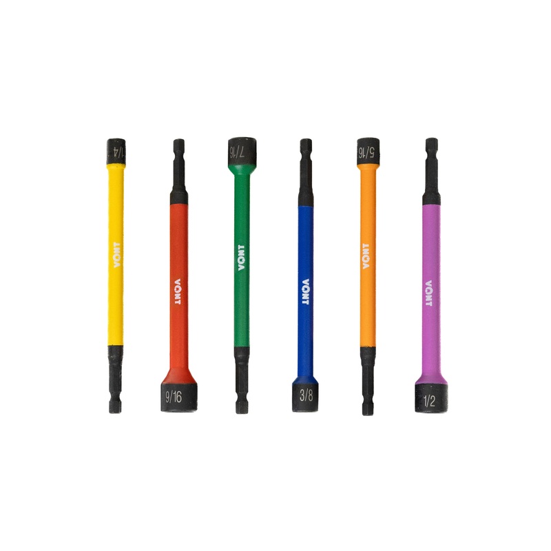 Vont 6 in. Colour Coded Magnetic Nut Setter Set