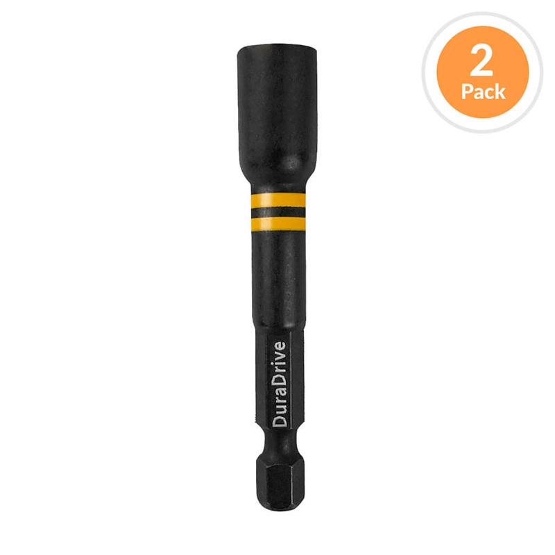 DuraDrive 1/4 in. x 2-9/16 in. Magnetic Impact Nut Setter / Driver (2-Pack)