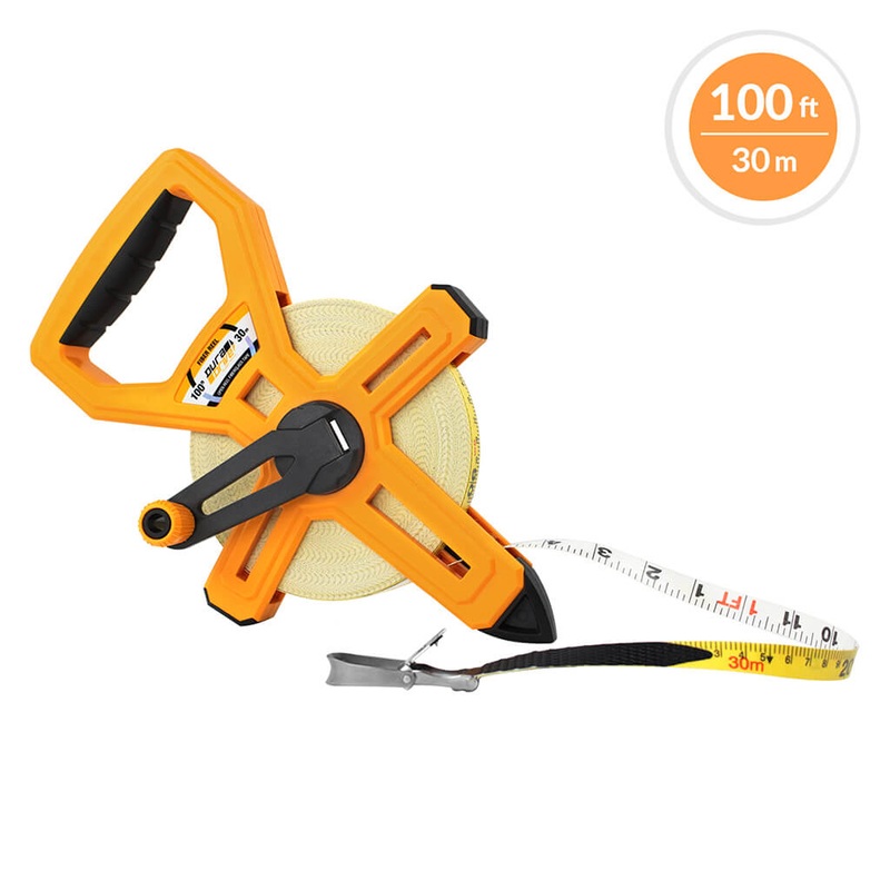 DuraDrive 100 ft. / 30m Fiberglass Blade Open Reel Long Tape Measure