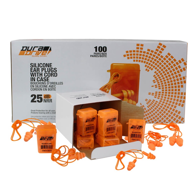 DuraDrive Orange Reusable Corded Triple-Flange Silicone Earplug with 25 dB NRR (100-Pair)