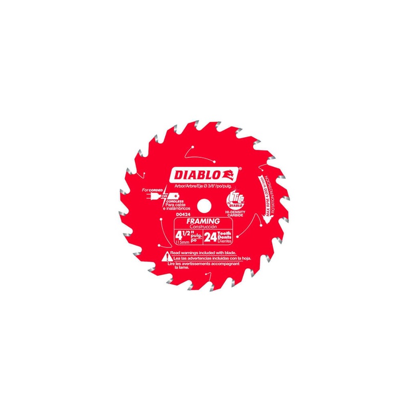 DIABLO D0424X 4-1/2 in. 24-Tooth Woos Cutting Framing Trim Saw Blade