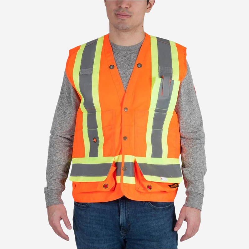 DuraDrive Men’s Hi-Vis Class 2 Level 2 Surveyor Safety Vest with Pockets
