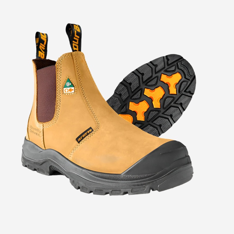 DuraDrive Pronto Wheat 6 in. Slip-On Safety Boots