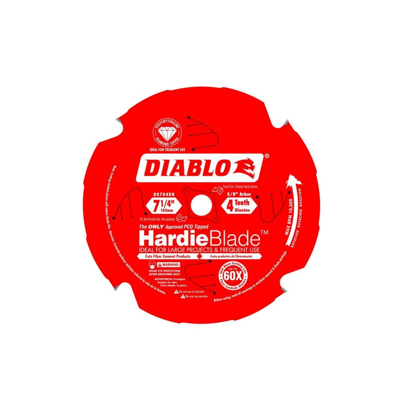 Freud Diablo D0704DH 7-1/4 in. x 4-Tooth Polycrystalline Diamond (PCD) Tipped Fibre Cement Hardie Bl