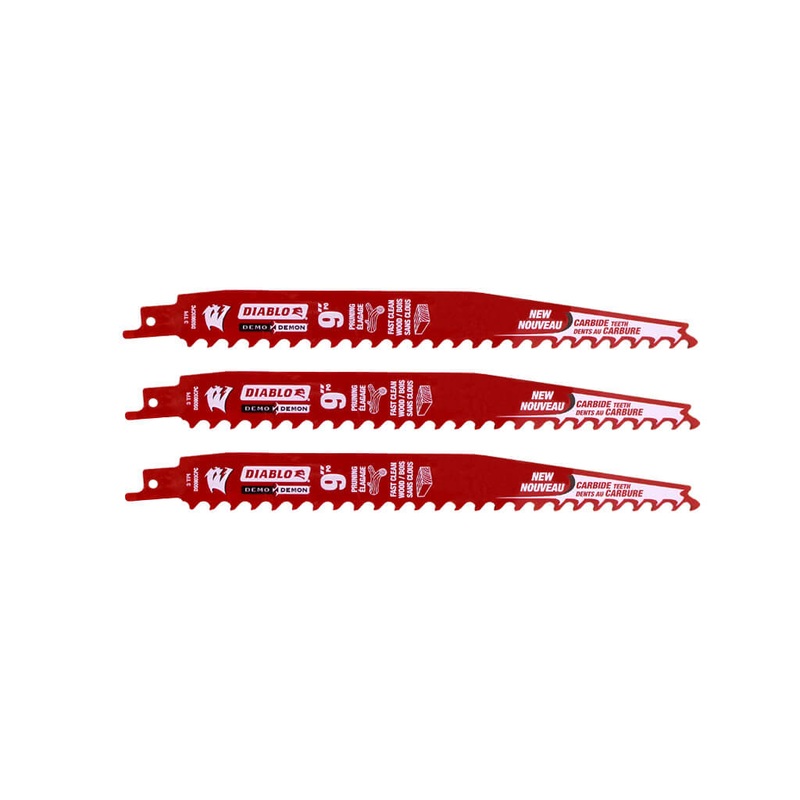 Freud Diablo DS0903CP3 Demo Demon 9 in. 3-TPI Carbide-Tipped Pruning and Clean Wood Cutting Reciproc