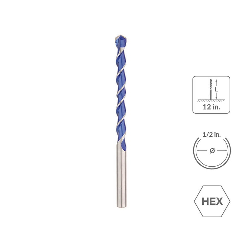 SABERCUT 1/2 in. x 12 in. 4-Cutter Multi-Material Drill Bit