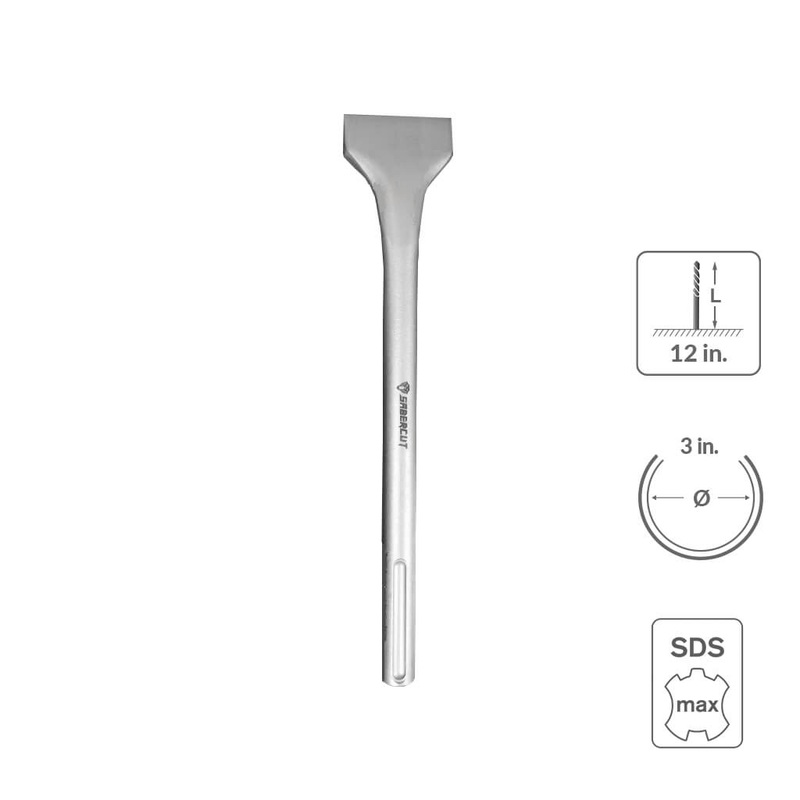 Sabercut 3 in. x 12 in. SDS MAX Angled Tile Chisel
