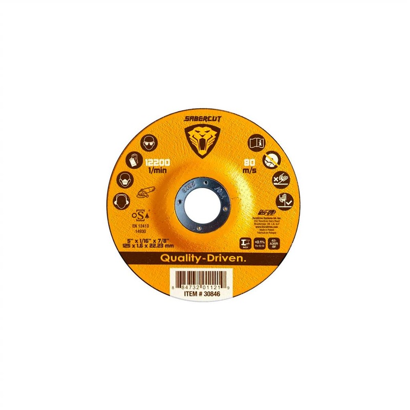 Sabercut 5 in. x 1/16 in. Type 27 Cut-Off Grinder Wheel for Metal Cutting