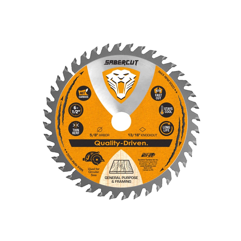 Sabercut 6-1/2 in x 40T Carbide Tooth Framing Blade