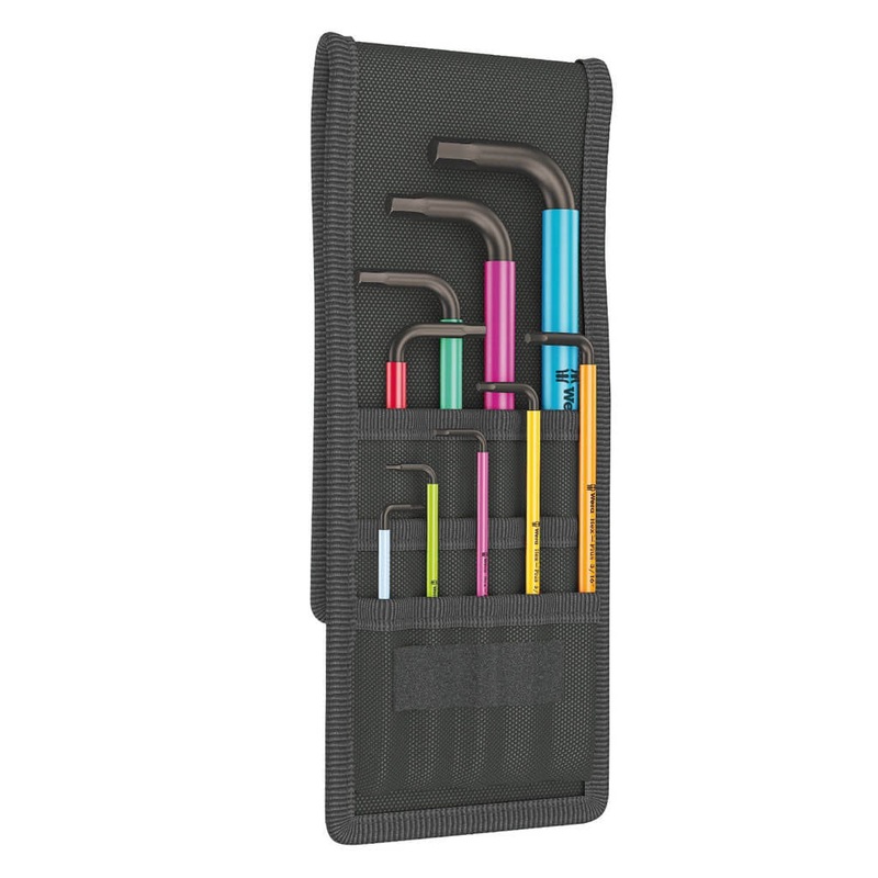 Wera 05022639001 9-Piece 950/9 SPKL BlackLaser Multicolour Imperial Hex-Plus L-Key Set