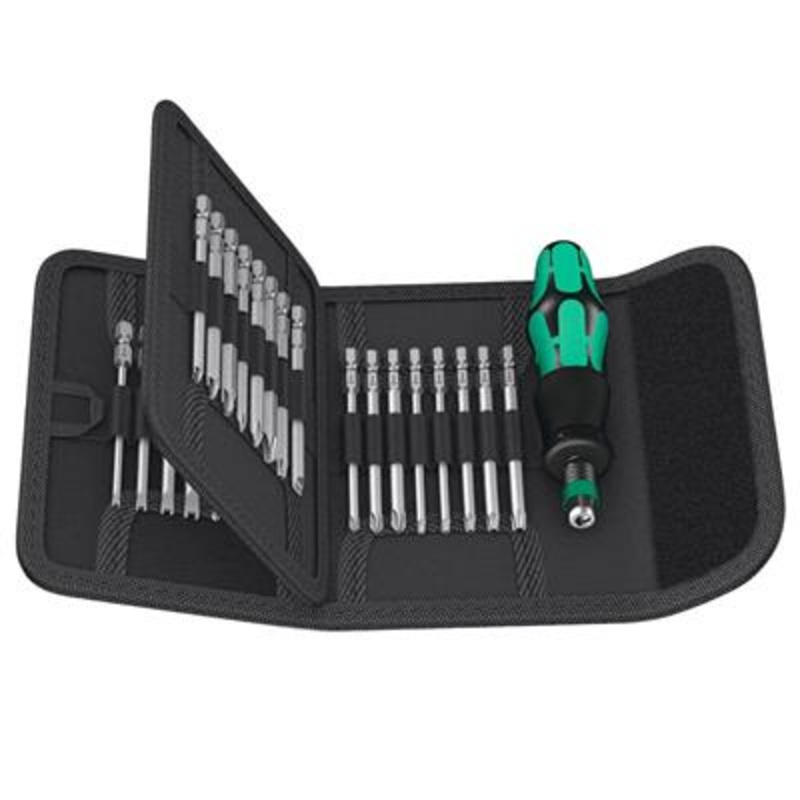 Wera 05059297001 33-Piece Kraftform Kompakt 62 Quick-Release Chuck Screwdriver and Bit Set