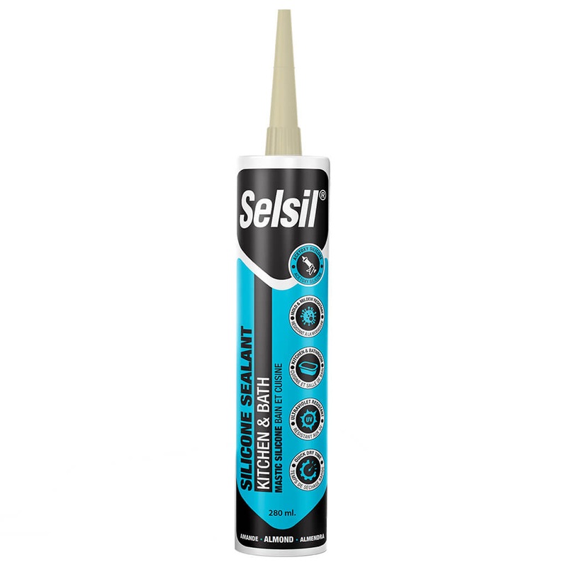 Selsil 280mL Almond Kitchen & Bath Silicone Sealant