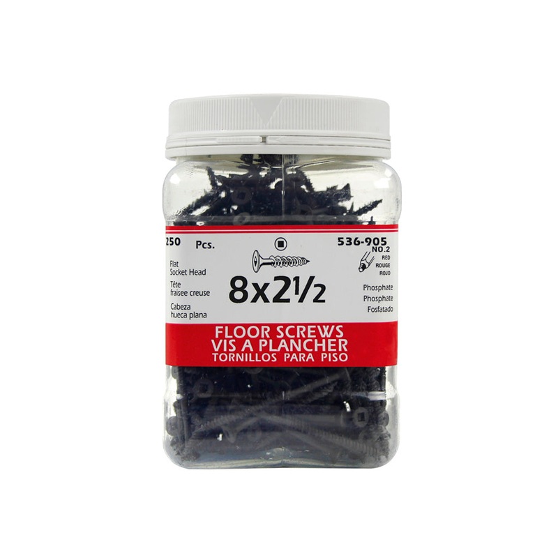 H Paulin #8 x 2-1/2 in. Black Phosphate Coated Flat Head Square Drive Flooring Screws (250-Jug)