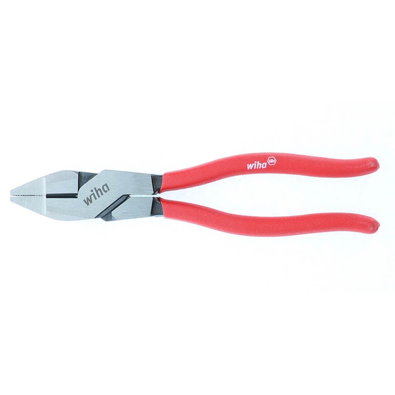 Wiha 32631 9-1/2 in. High-Leverage Non-Slip Red Plastic Handle Lineman’s Plier