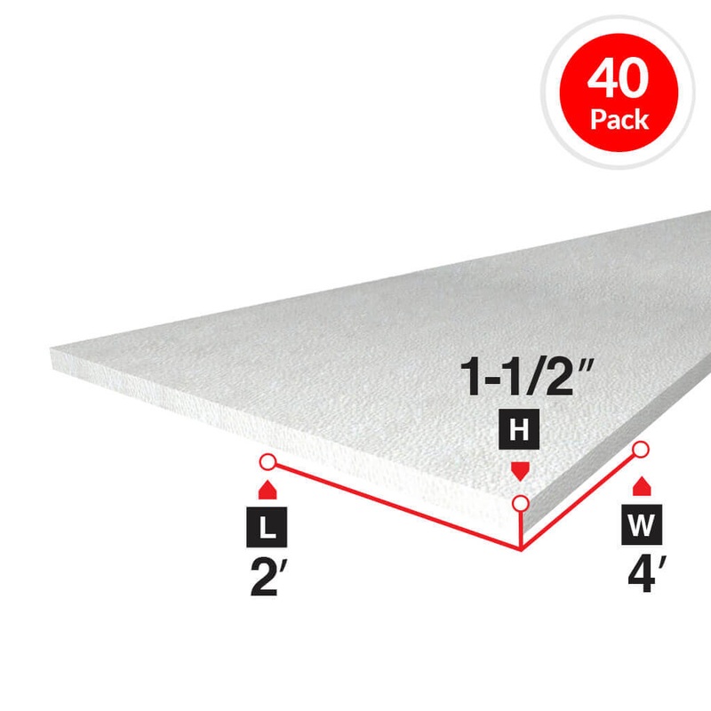 Amvic Bead Board 1-1/2 in. x 2 ft. x 4 ft. Rigid Foam Board Insulation (40-Pack)