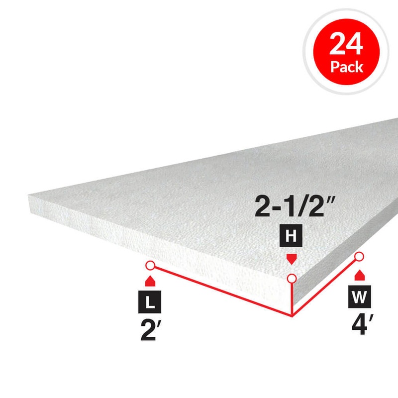 Amvic Bead Board 2-1/2 in. x 2 ft. x 4 ft. Rigid Foam Board Insulation (24-Pack)