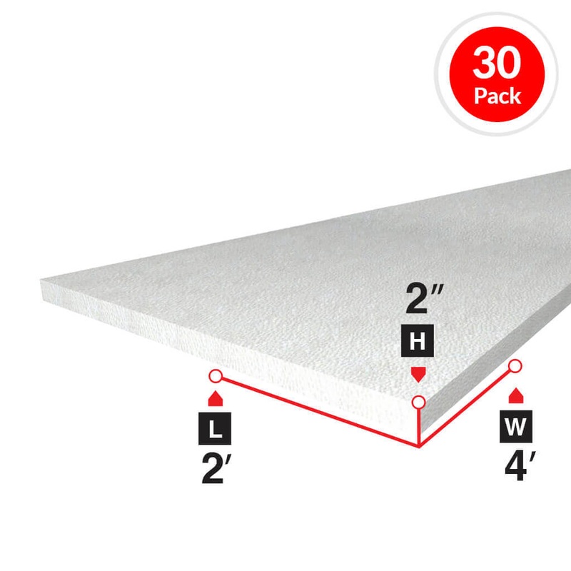 Amvic Bead Board 2 in. x 2 ft. x 4 ft. Rigid Foam Board Insulation (30-Pack)
