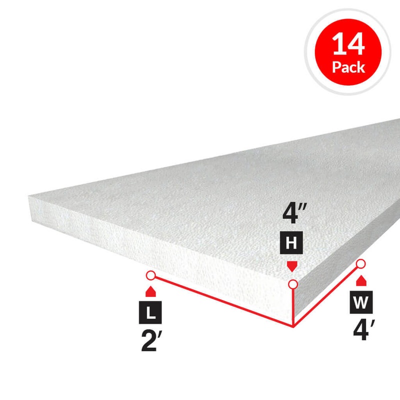 Amvic Bead Board 4 in. x 2 ft. x 4 ft. Rigid Foam Board Insulation (14-Pack)