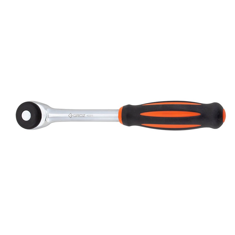 GROZ RTD/DD/1-4/UG 1/4 in. Chrome Plated Dual Drive Speed/Conventional/Twist Ratchet Handle
